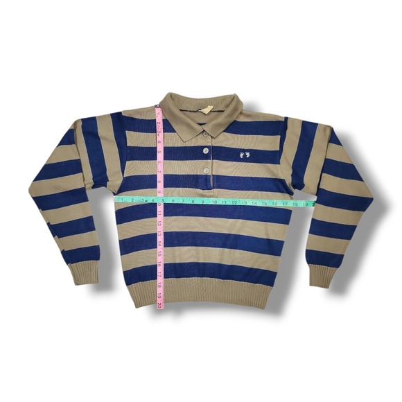 Vintage 60s Hang Ten Striped Sweater Skater Surf Junior Women's M - Picture 3 of 9